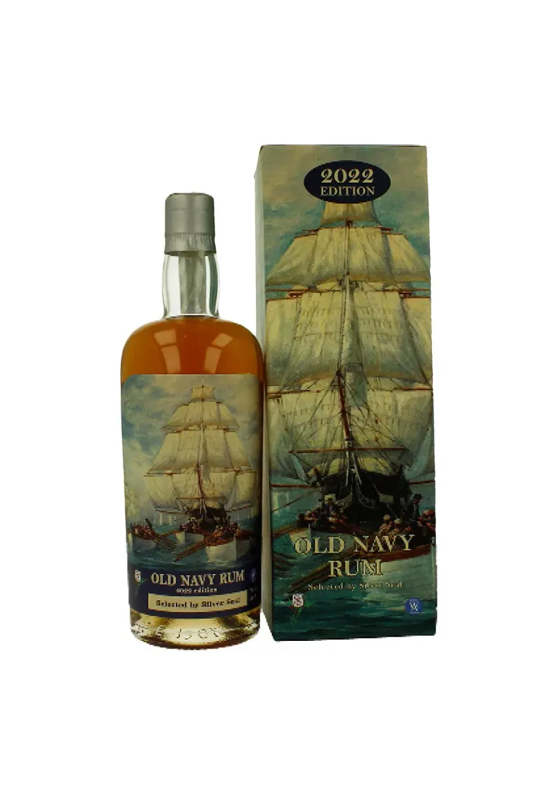 Bouteille Silver Seal Old Navy Rum, édition 2022, assemblage de rhums des Caraïbes à 57 %.